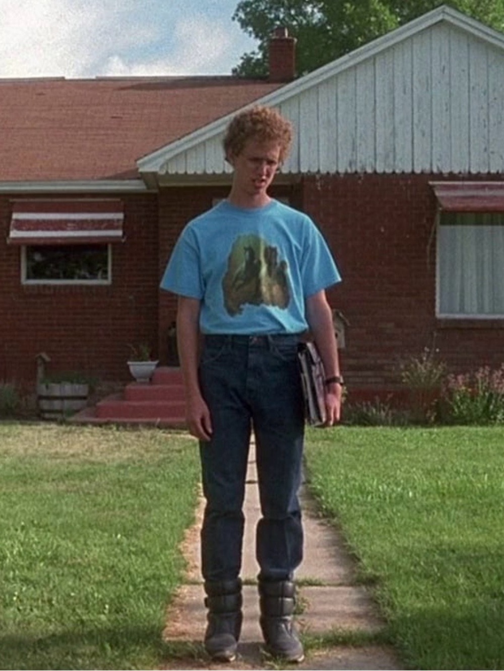Napoleon Dynamite Horse Tee Light Blue Crewneck - Medium - NWOT - Picture 6 of 10